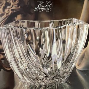 CRISTAL D'ARQUES  8” LEAD GLASS FRUIT BOWL